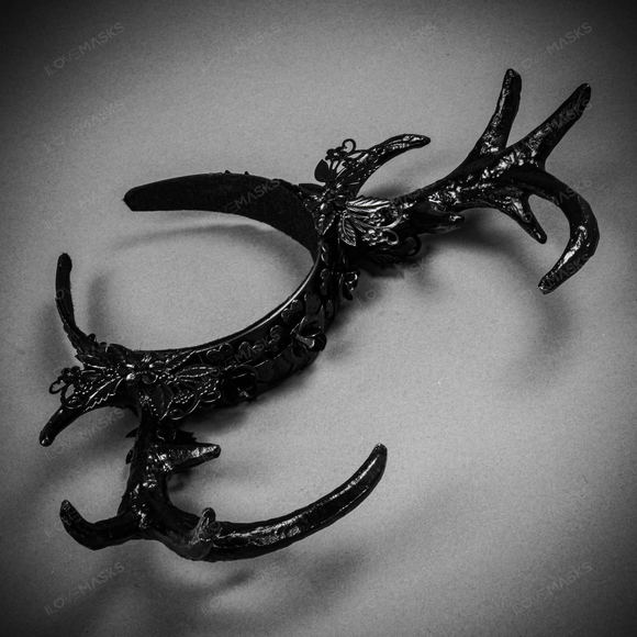 Antelope Devil Animal Deer Horn Headband - Black - Picture 7 of 10